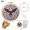 Independence Day Embroidery Kit with EN Instructions Handmade Embroidery DIY Material Thread Stamped Cloth with Pattern Kit