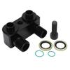 AC Compressor Fitting 90 Degrees  Turn Angle 6061?T6 Billet Aluminum Alloy Black Adaptor Kit Replacement