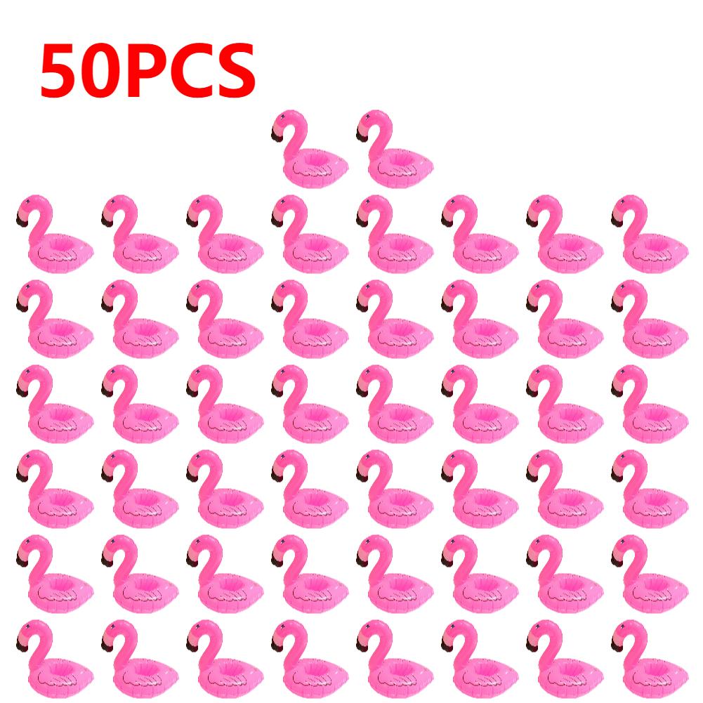 1-50 шт. Надувной подстаканник Фламинго Подставка для напитков Плавник для бассейна Игрушка для купания Украшение для вечеринки Барные подставки Аксессуары для бассейна