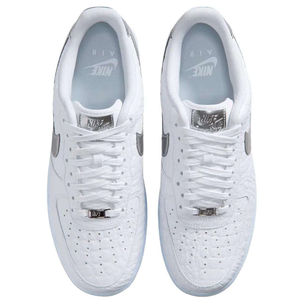 Nike Кроссовки мужские Nike Air Force 1 Low White Croc Сине-серебристо-платиновые IR1981-100