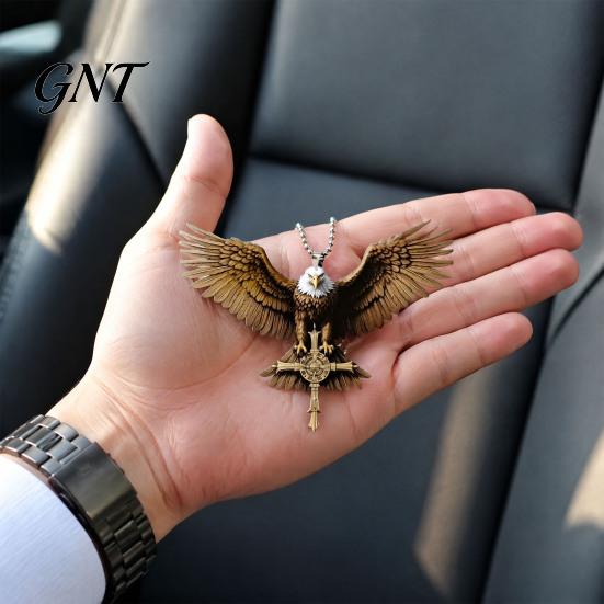 Personalized Car Mirror Charm Eagle Acrylic Hanging Ornament, 2D Flat Tough Style Vehicle Decoration Rearview Decor, Lightweight Auto Interior