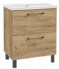 Bathroom cabinet with washbasin, tap and siphon 80x80cm, standing, Oak Craft Cassandra