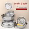 304 Stainless Steel Large Rice Washing Bowl 16.5-31.5cm Fruit Vegetable Washing Basket  Kitchen