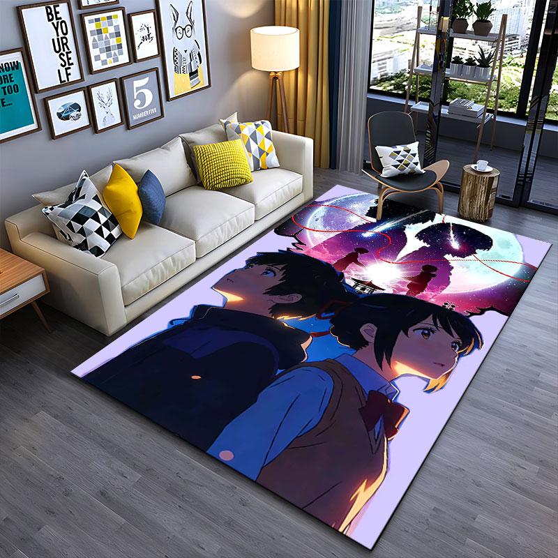 Anime-Inspired Romantic Galaxy Carpet suitable as a non-slip mat for the living room or bedroom sofa