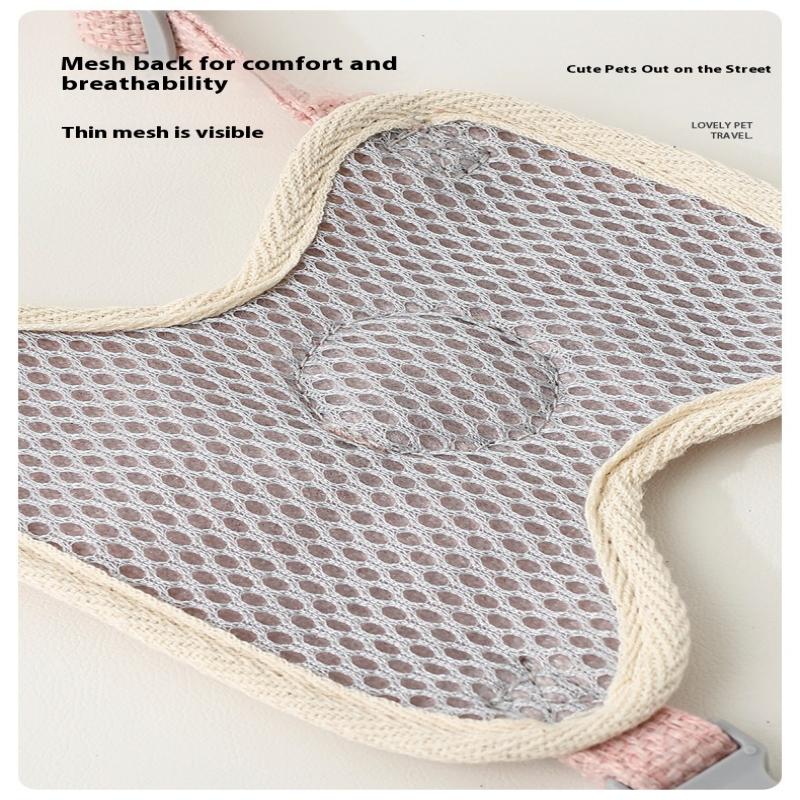 Rabbit Harness Leash Breathable Dog Walking Harness Anti Pull Adjustable Vest For Small Animals Hamster Guinea Pig Ferret Kitten