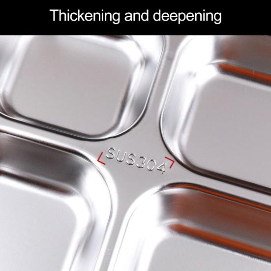 Обеденная тарелка безопасная многоразовая посудомоечная машина большая вместимость столовая посуда нержавеющая сталь 2/3/4/5/6 секций круглая