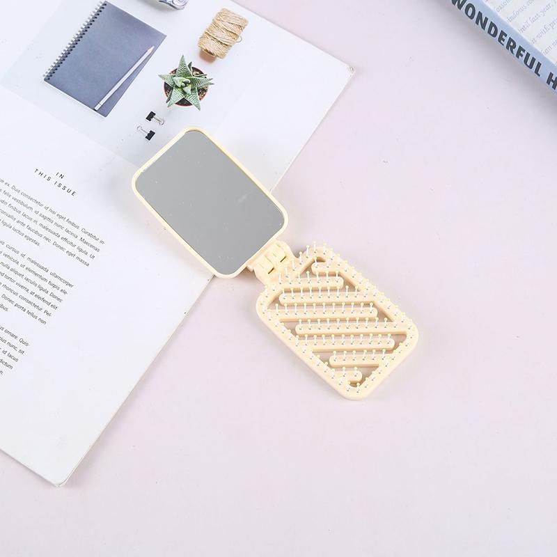 Мини карманное зеркало складная расческа для девочки женщины портативное квадратное карманное маленькое дорожное массажная расческа для волос с зеркалом аксессуар для укладки