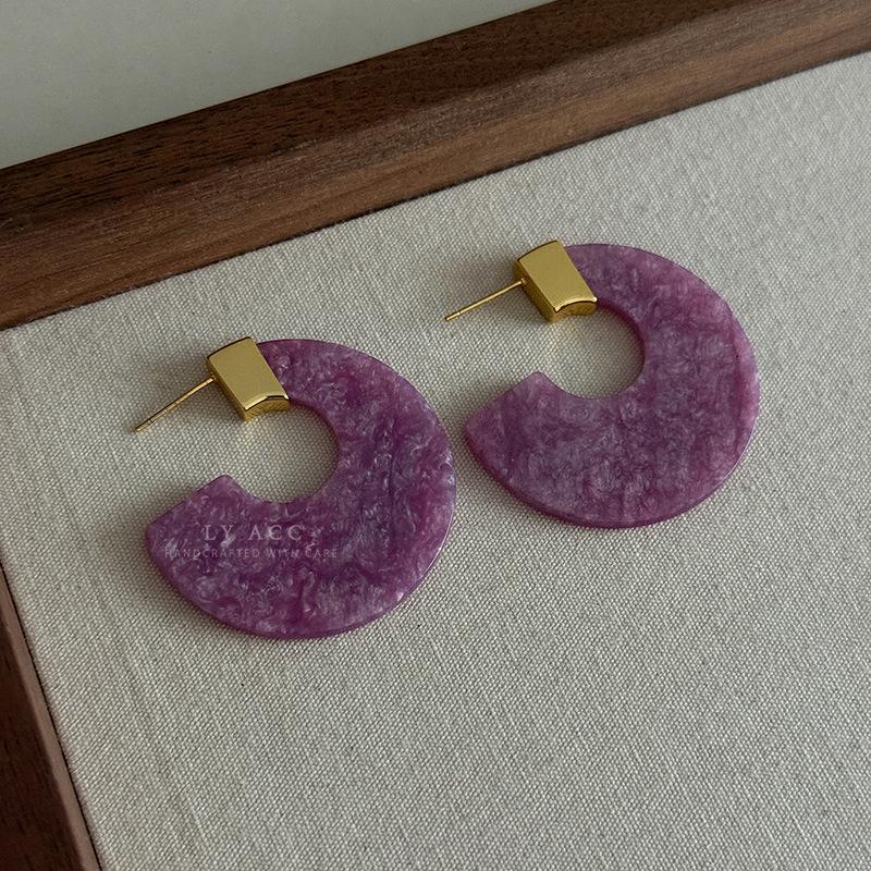 Geometric Contour Natural Fresh Acetate Earrings Resin Gentle Atmosphere Premium Earrings Fashion Personality Earrings Women
