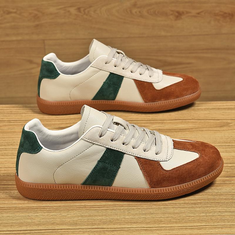 Мужская повседневная обувь из натуральной кожи Классическая мужская модная дышащая обувь в стиле ретро для тренировок Спортивная обувь на плоской подошве Мужская обувь