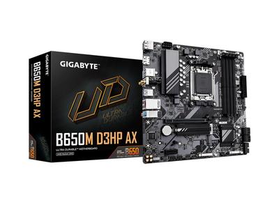 GIGABYTE B650M D3HP AX AM5 LGA 1718 AMD B650 2X PCIe PCIe USB Gen2 (оборот. 1,0) M-ATX DDR5, 4.0 M.2, 4.0, 3.2 Type-C, Wi-Fi 6E, 2.5GbE LAN.