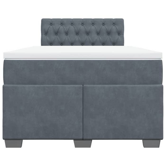 Maison Exclusive - Sommier à lattes de lit et matelas gris foncé 120x190cm velours