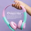 JLab JBuddies Folding Headphones for Ages Volume Limiting Automatically Cuts Sounds Above Children, 2+, Wired, Function, 85dB, Pink/Teal