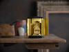 Buddhist Statue of Kobo Daishi (pure Gold Plated) In a PC Cabinet - "Shingon Sect" - Kukai, Takaoka Bronzeware (Kobo Daishi PCZ)