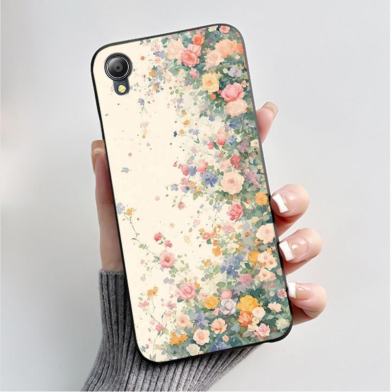 For Asus Zenfone Live (L1) ZA550KL Case Soft Silicone Black Shell Cover Funda Cute Flower Cartoon Printing Phone Casing Capa
