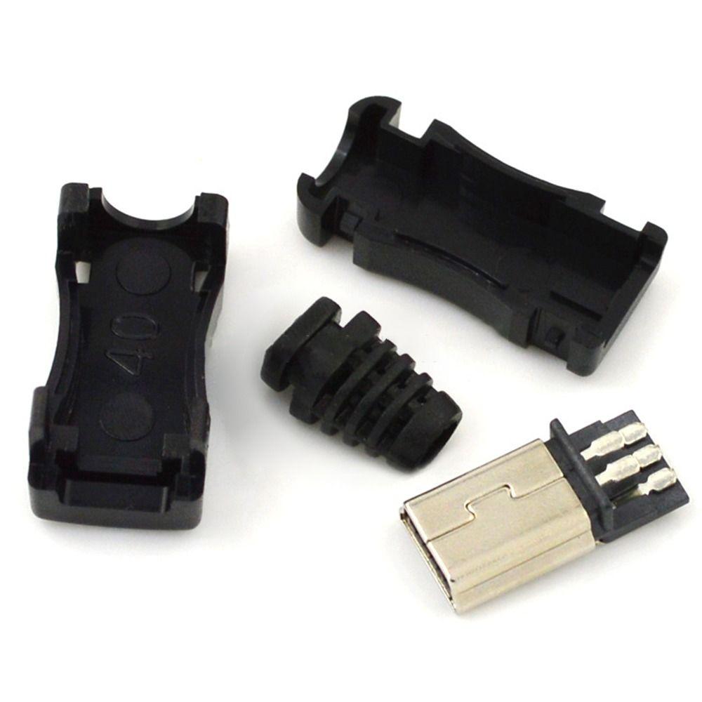 4 In 1 Assemble USB 2.0 Jack 5Pin Wire With Plastic Cover 5Pin Plug Socket USB 2.0 Male Connecto