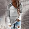 Women's Spring and Autumn Loose Knit Sweater Long Sleeve Hooded Cozy Top