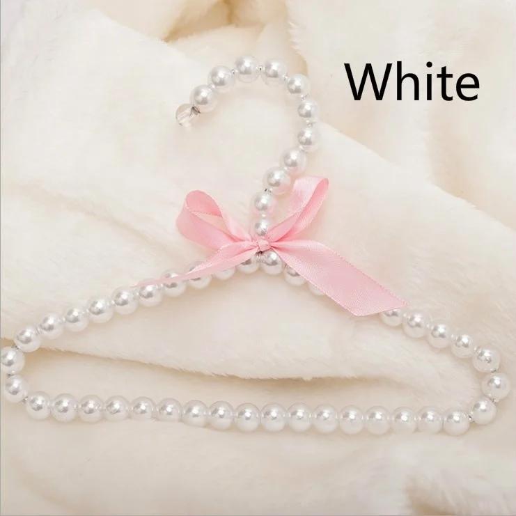 1 шт. Пластиковая вешалка для одежды с жемчужным бантом и бусинами для детей/домашних животных, сушилка для одежды