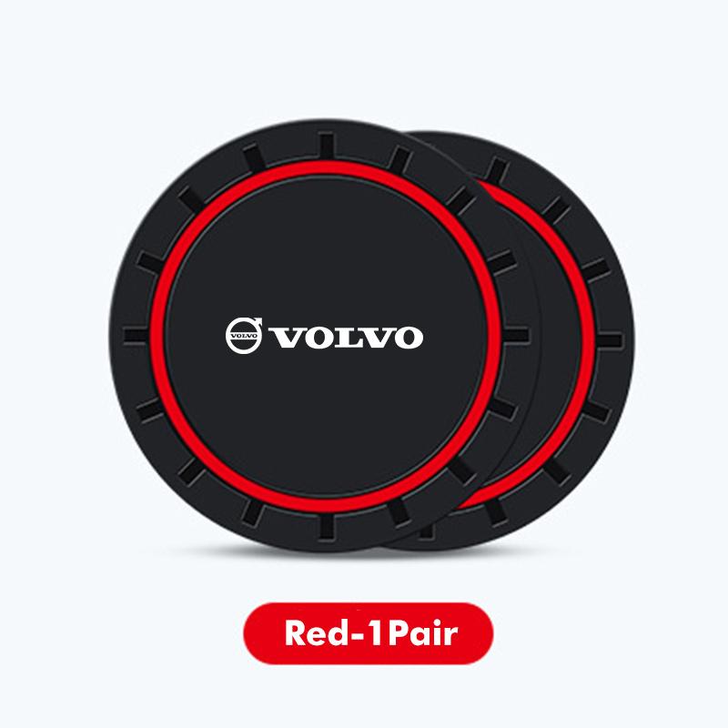 For Volvo 2pcs Suede Car Coaster Water Cup Drink Holder Anti-Slip Pad XC90 V90 V60 XC60 S80 S60 S90 C40 XC40 V70 XC70