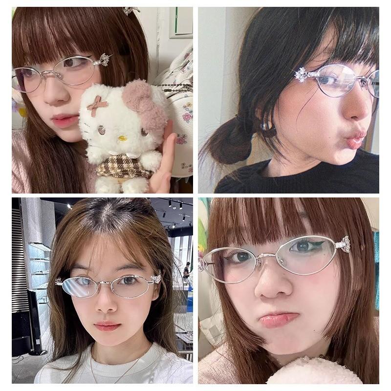 Fashion Style Women Eyeglasses Oval Shape Blue Light Blocking Women's Frame Glasses