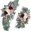 2pcs Artificial Crescent Flower Swag Wedding Arch Decor Fake Floral Finished for T Stage Road Lead Party Ceremony Event Supplies
