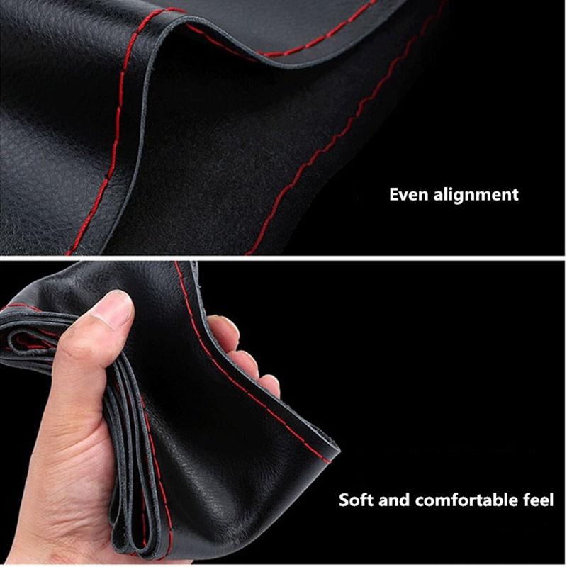 Оплетка на руль автомобиля, чехол на руль из искусственной кожи, диаметр 38 см, автоаксессуары с иглами и