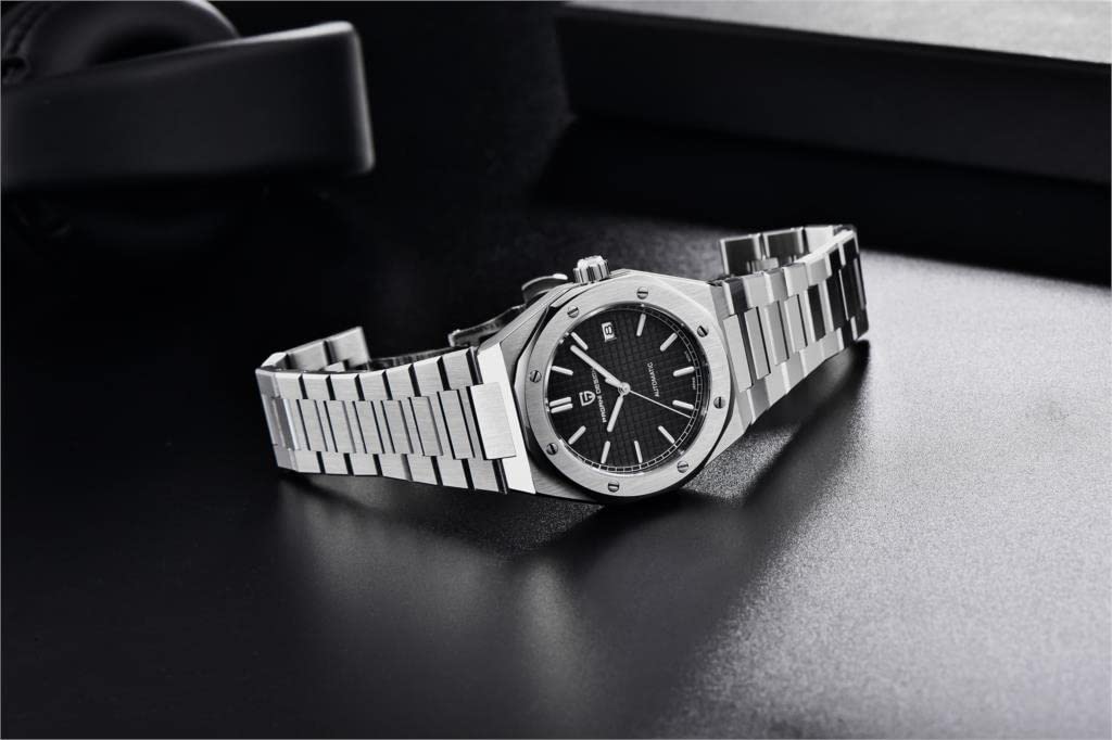 Автоматические механические часы Pagani Design Royal Oak с Seiko NH35, водонепроницаемые, из нержавеющей стали, с резиновым ремешком и сапфировым стеклом, идеально подходящие для и PAGANI DESIGN Мужские