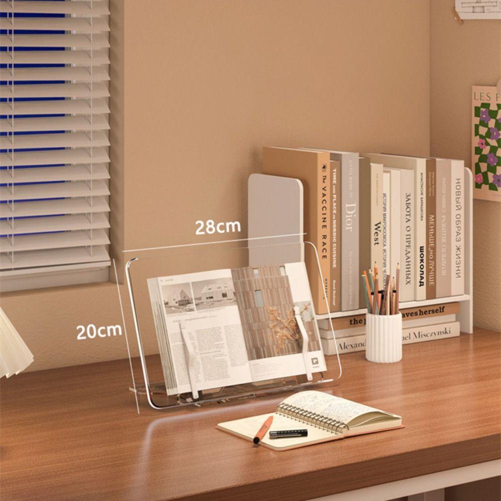 Angle Adjustable Book Stand Acrylic Lightweight Book Holder for Magazines Laptop Recipe Textbook