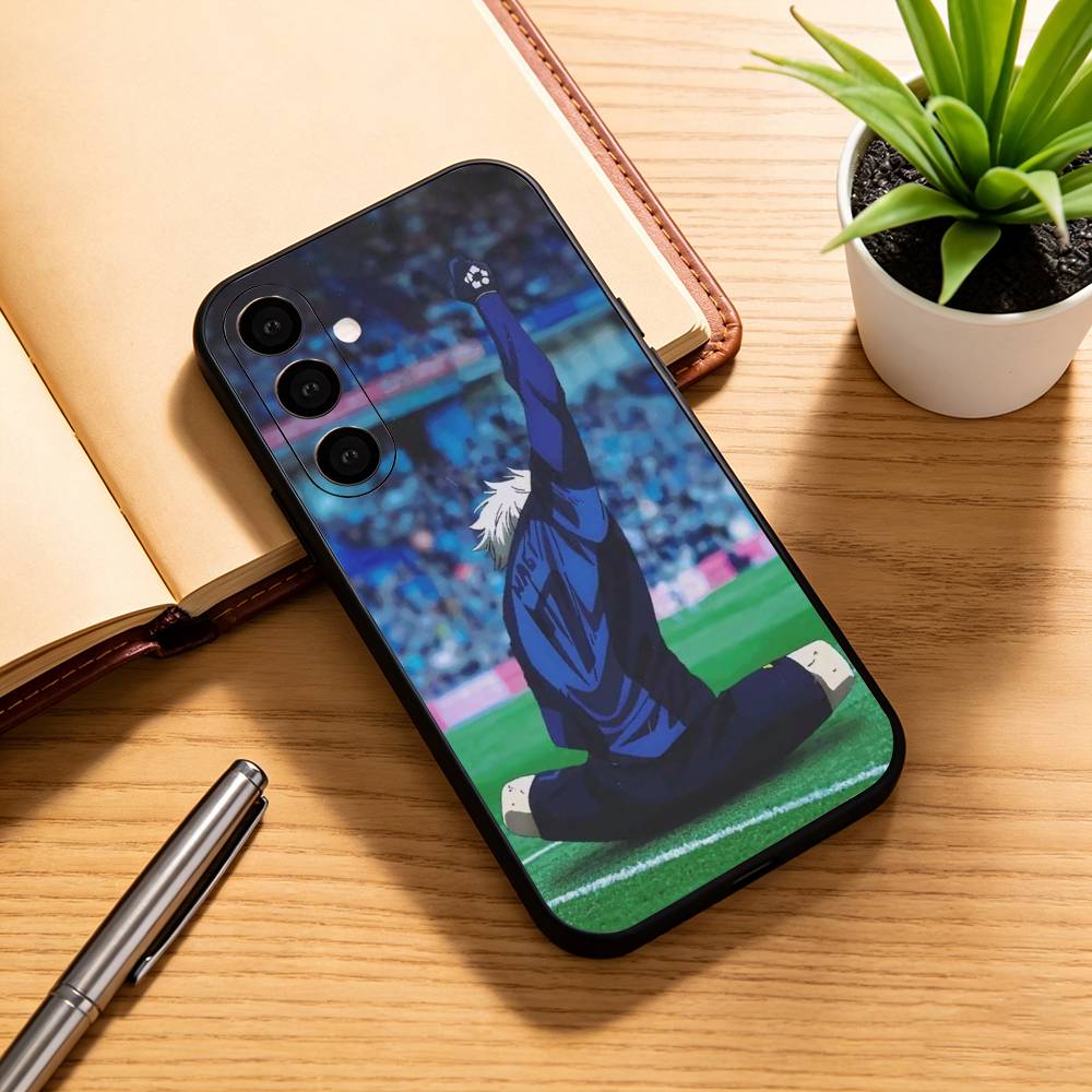 Аниме B-blue L-Lock Чехол для телефона для Samsung Galaxy A73,A72,A71,A70,A53,A52,A51,Мягкий силиконовый черный чехол