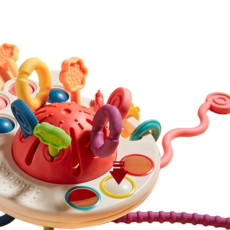 Игрушки на веревочке в виде осьминога для детей 0-3 лет, развивающие мелкую моторику, сенсорные игрушки для