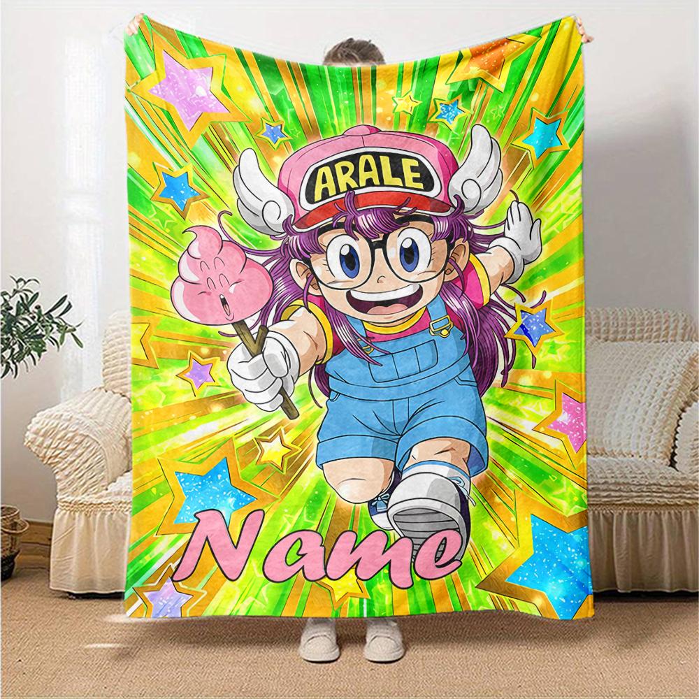 Customiz Name Personality Arale Norimaki Blanket Soft &Warm Sofa Office Bed Travel Lunch Break Blanket, Gift Suitable for All Seasons