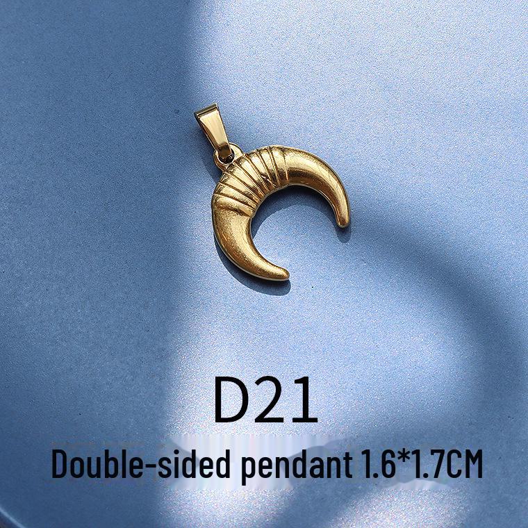 Подвеска в виде морской звезды и луны, покрытая золотом 18 карат - ювелирные изделия из титановой стали в стиле ретро