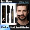Заполняющий маркер-ручка для бороды East Moon Black Beard с кисточкой, быстрое стойкое окрашивание, долговременное восстановление, водостойкий, портативный, натуральный маркер для окрашивания бороды