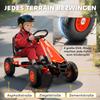 Pedal go-kart for children, height-adjustable seat, EVA wheels, brake, clutch, ages 3-8, red