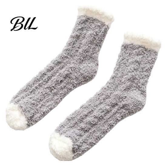 Edema Relief Socks Thickened Plush for Women, Soft Coral Fleece Slipper with Comfortable Lounge Towel Bottom Cushioning, Thermal Floor Autumn