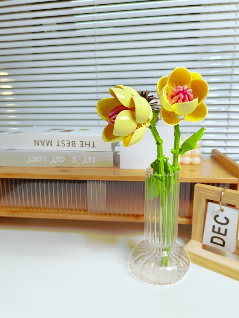 Букет из вечной розы и подсолнуха, конструктор, мини-кирпичики DIY для взрослых, невянущий подарок на День святого Валентина, годовщину, декор для дома