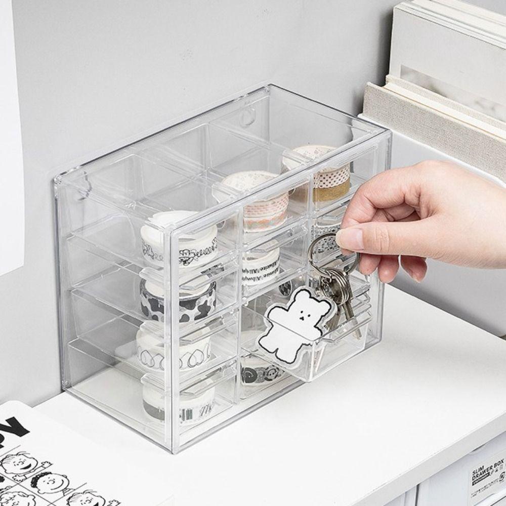 Ящик для хранения ювелирных изделий, органайзер для канцелярских принадлежностей, прозрачный ящик для хранения на рабочем столе