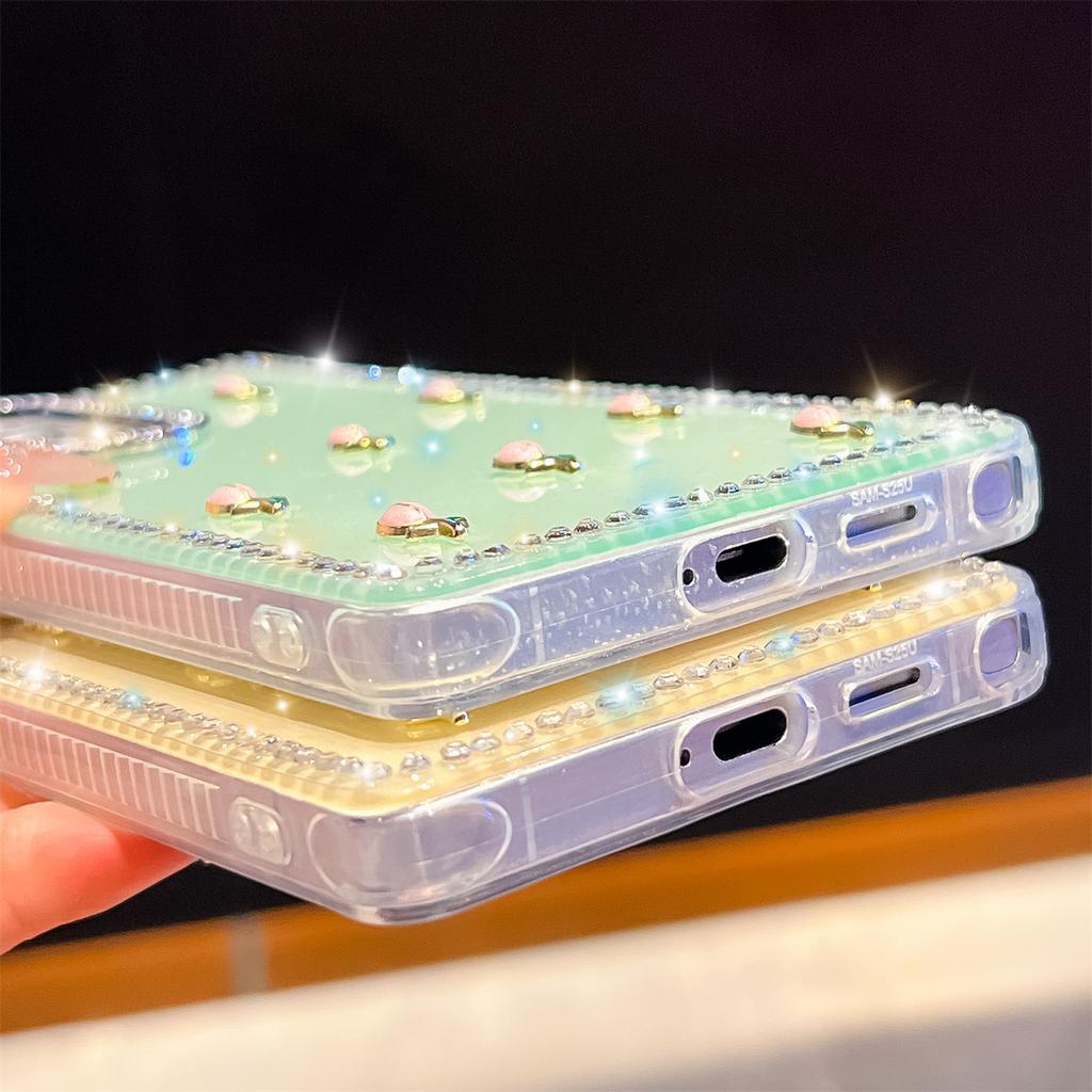 Handmade Sparkly Diamond Tulip IMD Phone Case, Compatible with Samsung S23 Ultra/S24/S25 & A07/A15/A16/A17/A26/A35/A36/A55/A56