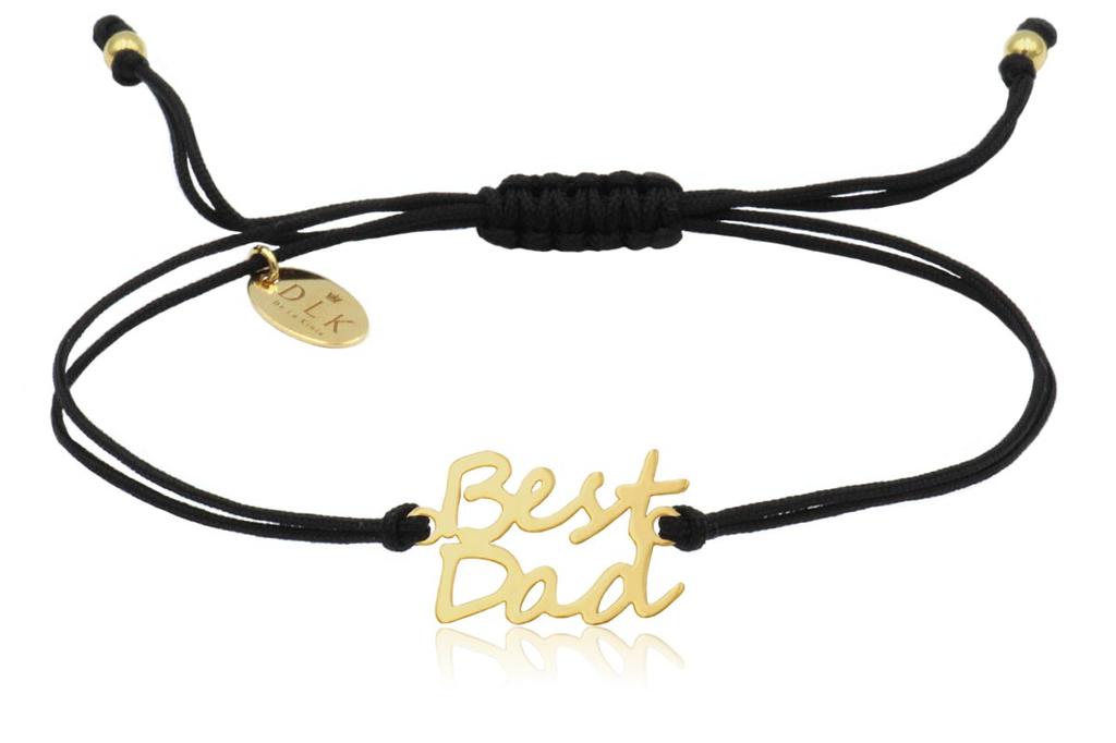 Bransoletka na sznurku z napisem BEST DAD złotym