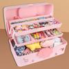 Коробка для хранения детских аксессуаров для волос, большая вместимость, стойка для показа повязок на голову, многослойный органайзер для заколок, милый футляр для украшений для девочек