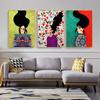 Abstract Retro Flowers Girls Hair Canvas Paintings Posters and Prints Nordic Wall Art Pictures For Living Room Home Decoration