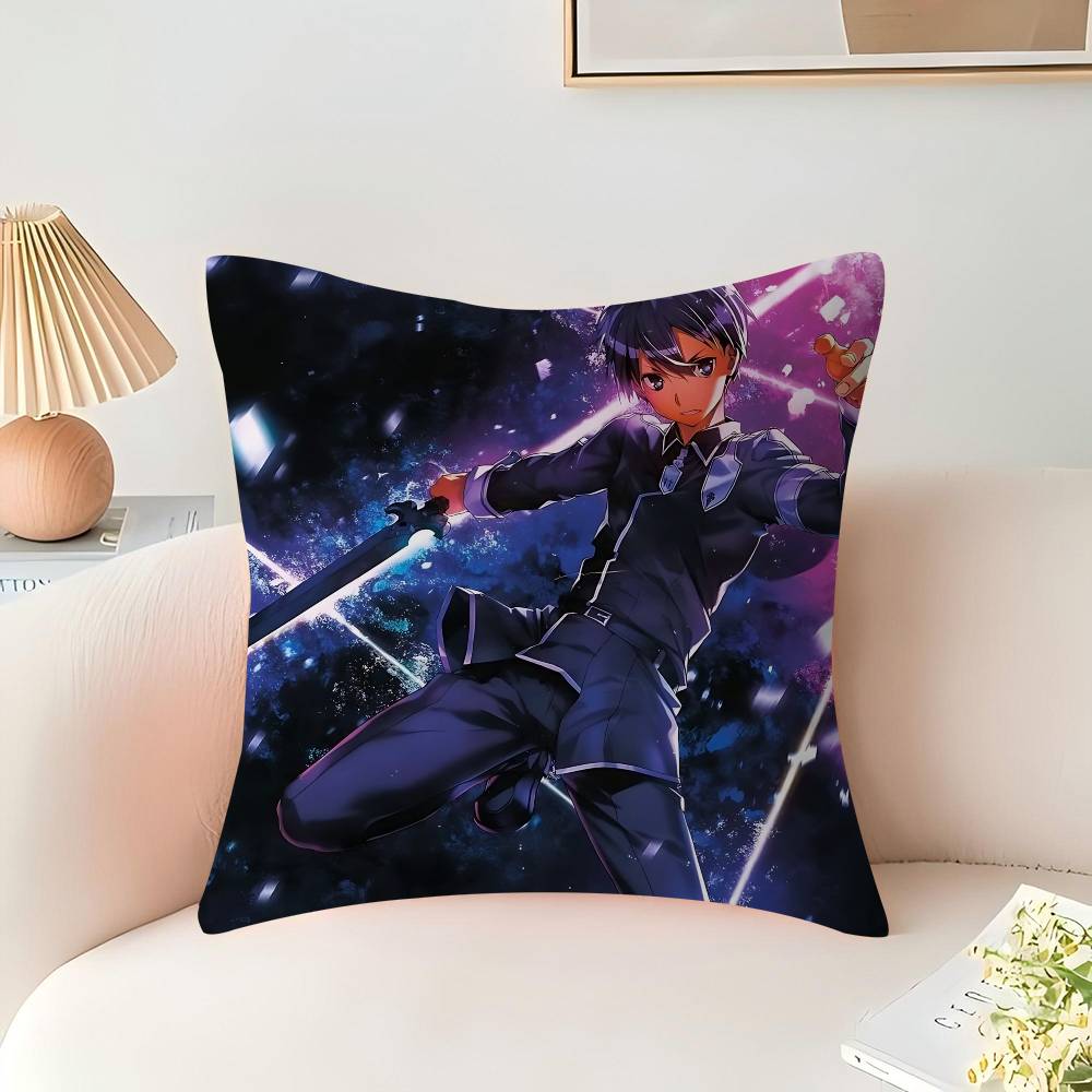 Аниме САО К-Киригая-Кадзуто Персонализированная Картинка Текст Домашние Декоративные Подушки Бытовые Подарки 45х45см