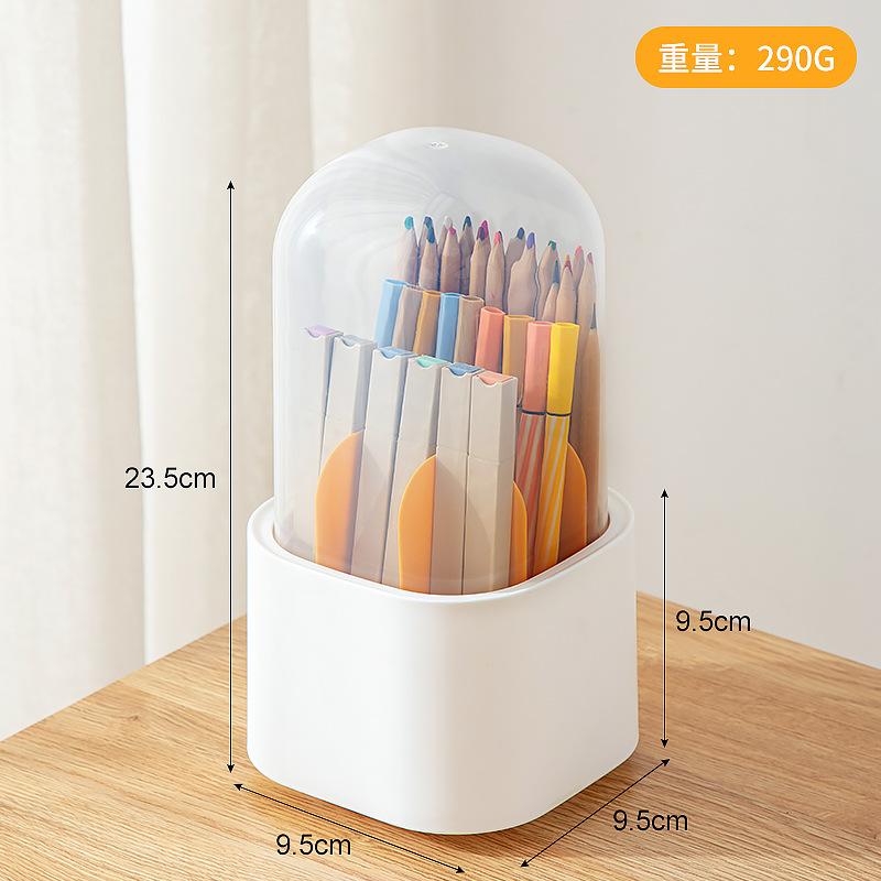 Настольный органайзер, прозрачный вращающийся держатель для ручек, полка-органайзер, цилиндр для канцелярских принадлежностей, держатель для ручек