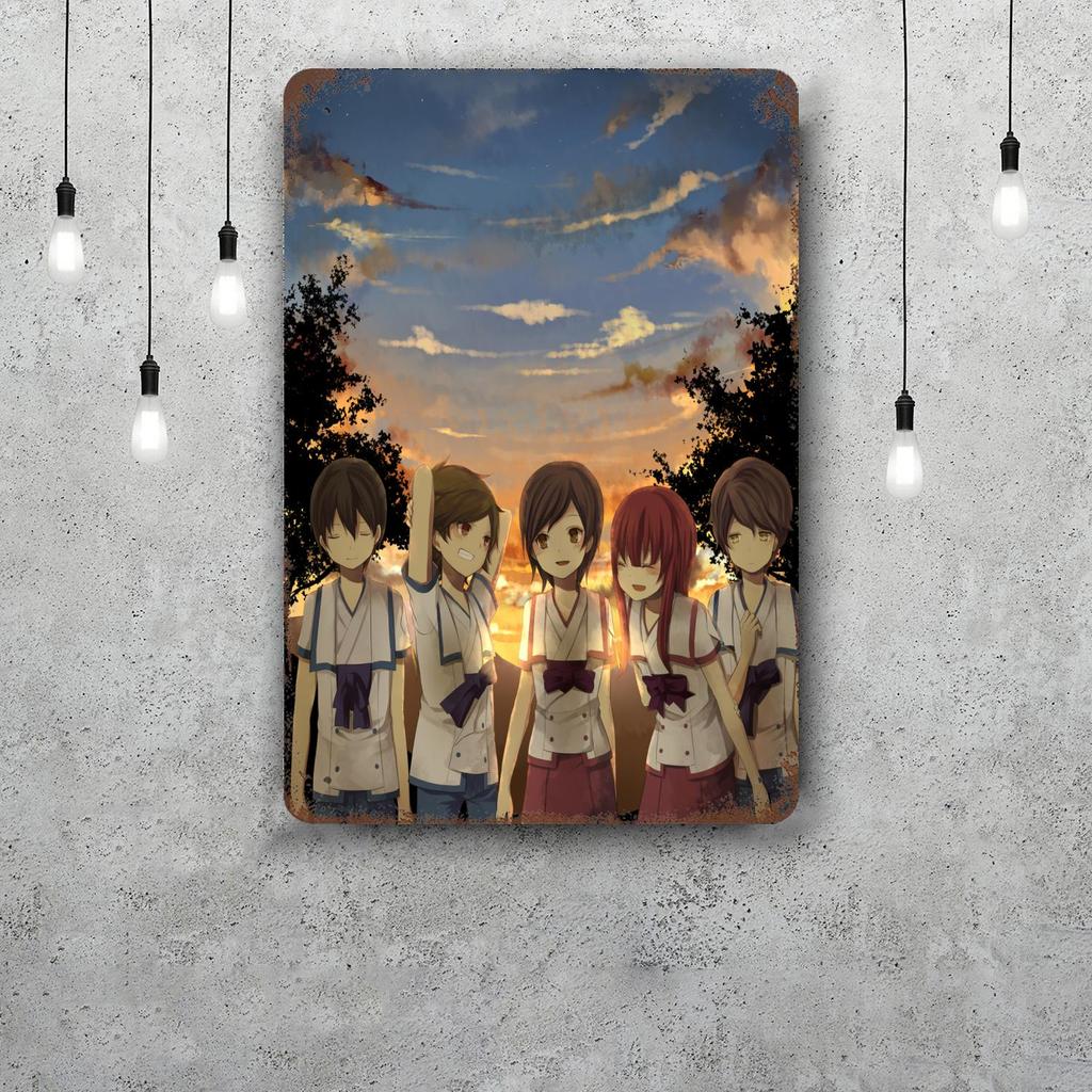 Shinsekai yori мультфильм онлайн Декор Постер Жестяная табличка Металлическая табличка Декоративная табличка для паба Бара Мужской уголок Клуба Настенное украшение