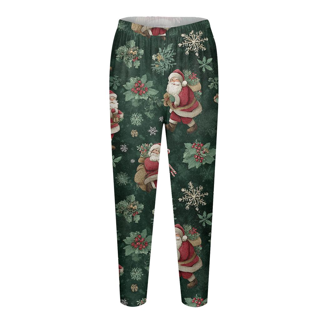 Women's Christmas Print Slim Fit Elastic Yoga Casual Pants