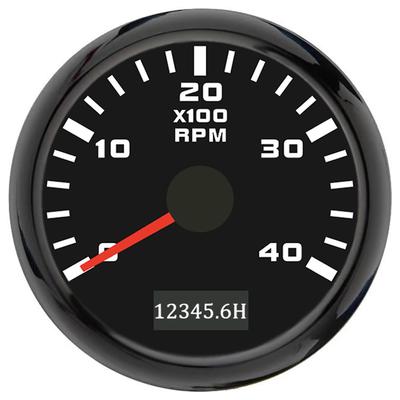 ELING 52мм Тахометр для дизельного двигателя 4000 об/мин с счетчиком моточасов 24В Красная подсветка для грузовика, автодома