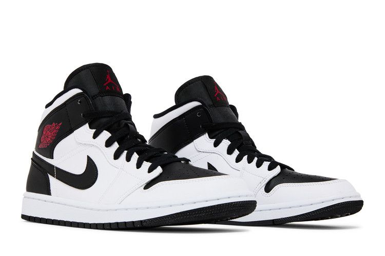 Women's Sneakers Nike Jordan 1 Mid Reverse Black Toe (Women's) White/Gym Red-Black