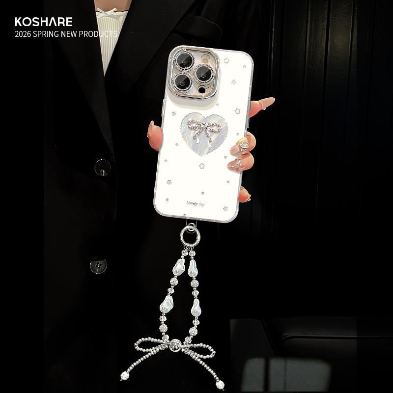 Цепочка с бантиком Love подходит для чехла для мобильного телефона Apple 17 из пряжи-перышка iphone15promax новый 16 высокая ценность.