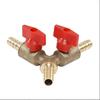 Brass Y 3 Way Shut Off Ball Valve with 8mm 10mm Hose Barb Connector for Water Air Control System Leakproof Design