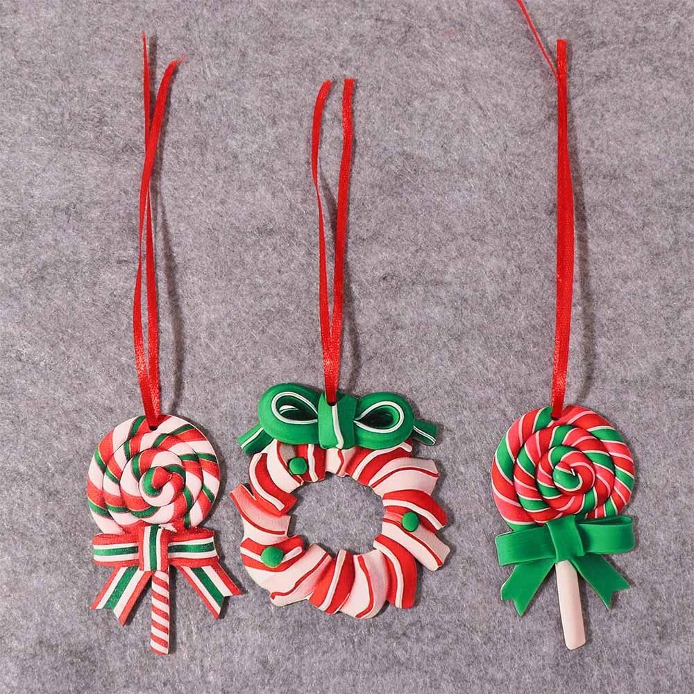 16Pcs Colorful Mini Christmas Candy Cane Ornaments Christmas Hanging Decorations New Year Party