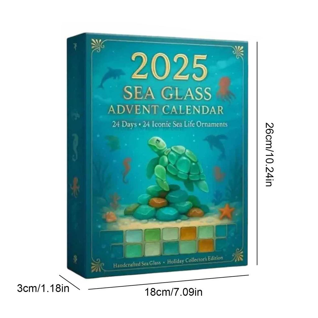 Marine Life Advent Calendar 2025 with 24 2D Flat Ocean Animals Decoration Holiday Countdown Calendar for Kids & Collectors